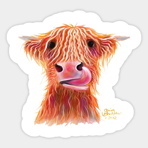 SCoTTiSH HiGHLaND CoW ' GaRLiC ' Sticker by ShirleyMac